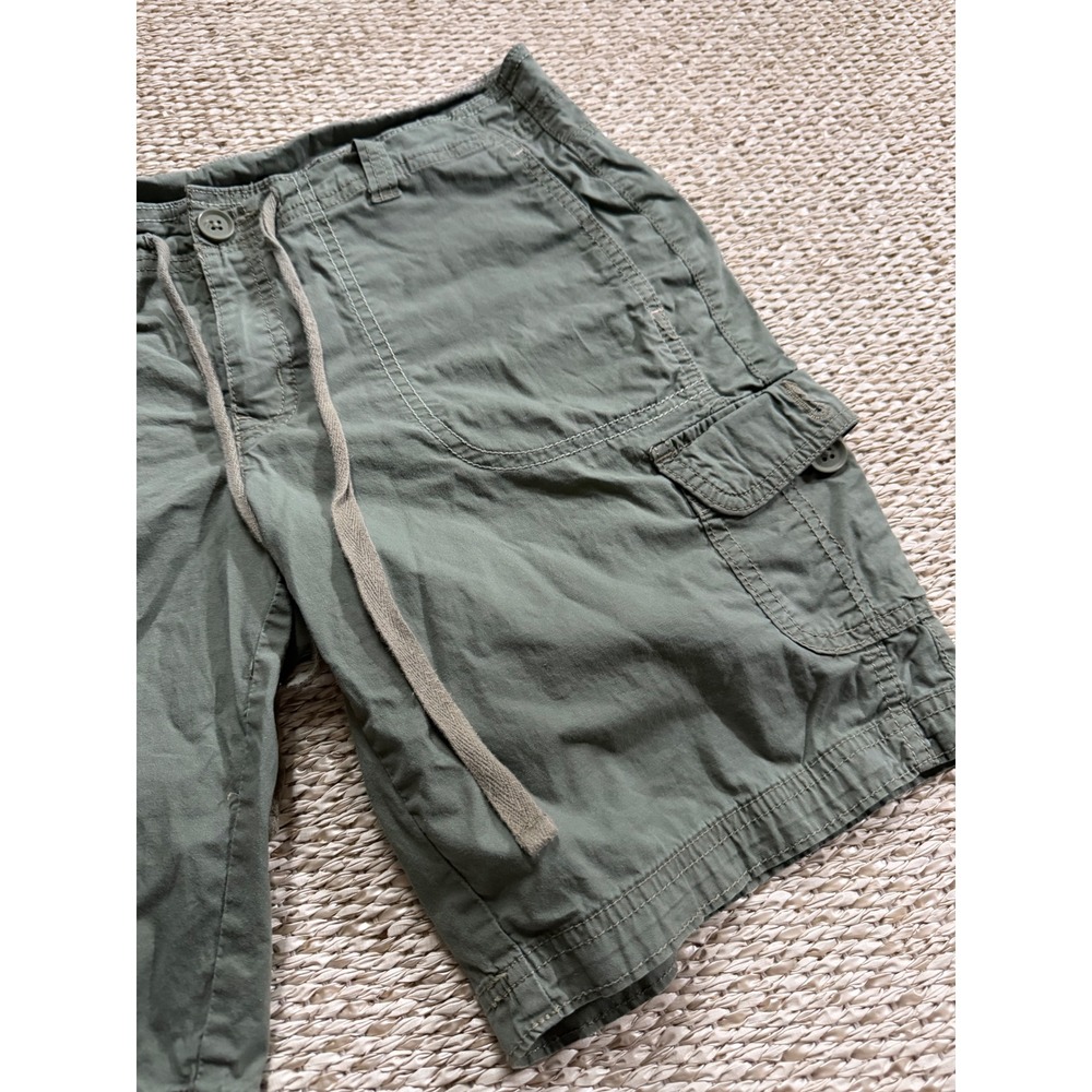 Faded Glory Women Olive Green Cargo Shorts Utility Y2K cropped size 6 - Picture 2 of 6